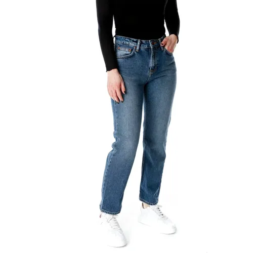 Straight Sally Cropped Mid Waist Jeans , Damen, Größe: W25 L30 - Nudie Jeans - Modalova