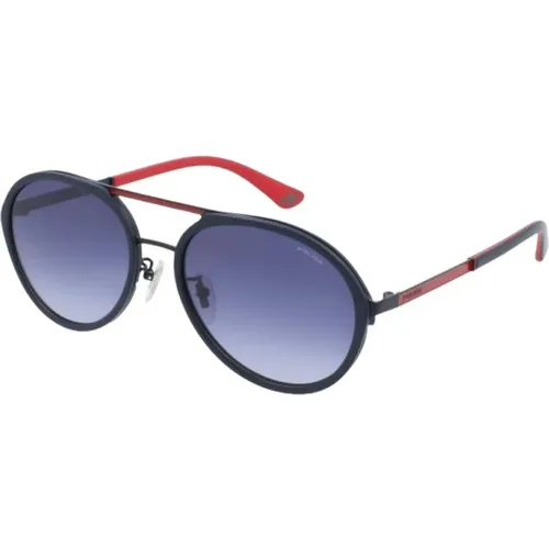 Blaue Metall-Sonnenbrille für Männer - Police - Modalova