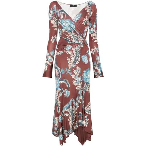 Floral Foliage Print Dress , female, Sizes: S, M - ETRO - Modalova