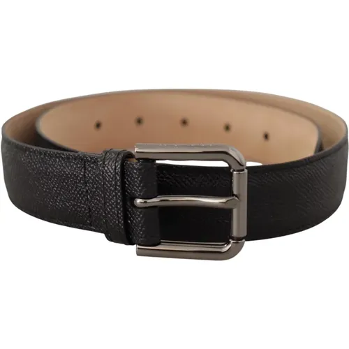 Elegant Leather Belt with Metal Buckle , male, Sizes: 75 CM - Dolce & Gabbana - Modalova