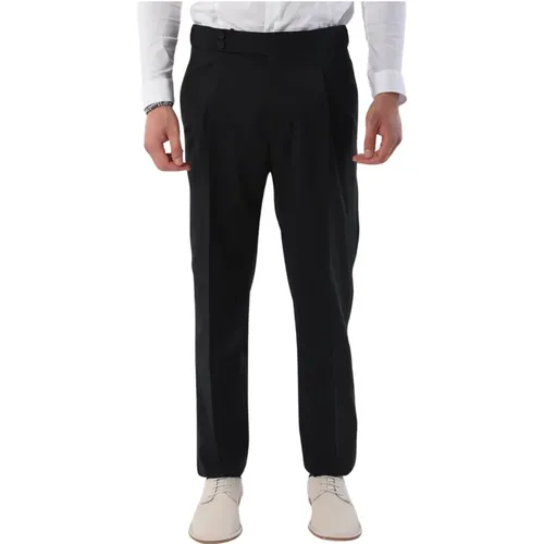 Wool Pants with Satin Stripe , male, Sizes: M, XL, L - Tagliatore - Modalova