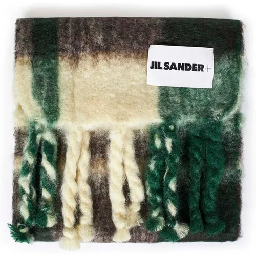 Bunt Mohair Wollschal mit Fransen - Jil Sander - Modalova