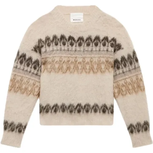 Mohair Pullover Arty Pattern Round Neck , female, Sizes: S, L - Isabel Marant Étoile - Modalova