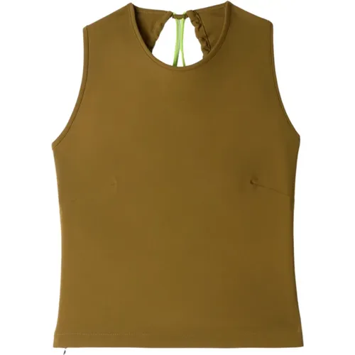 Olivgrünes ärmelloses Top mit Rückenöffnung , Damen, Größe: M - Sunnei - Modalova