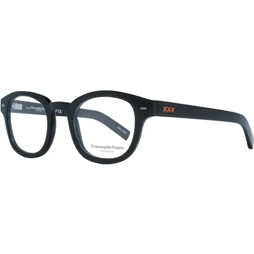 Schwarze Runde Optische Brillen - Ermenegildo Zegna - Modalova