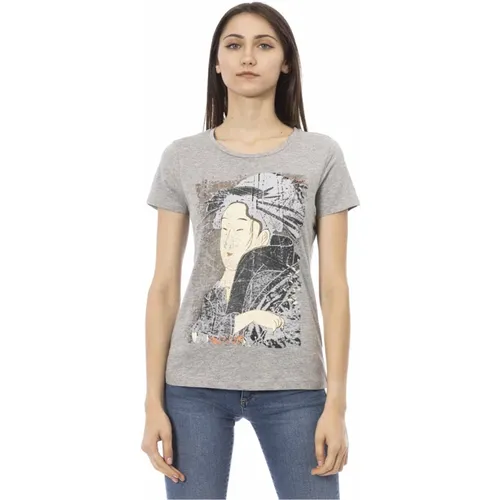 Kurzarm Rundhals T-Shirt , Damen, Größe: M - Trussardi - Modalova