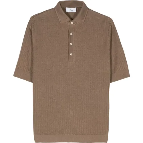 Linen/cotton polo shirt , male, Sizes: M, L, S - Lardini - Modalova
