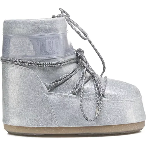 Silver Ankle Boots for Women , female, Sizes: 2 UK, 6 UK - moon boot - Modalova