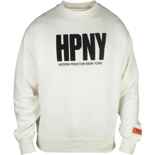 Weiße Baumwoll-Sweatshirt mit Hpny Logo , Herren, Größe: M - Heron Preston - Modalova