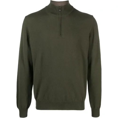 Wool/cashmere half-zip Turtleneck , male, Sizes: XL, 4XL - Corneliani - Modalova