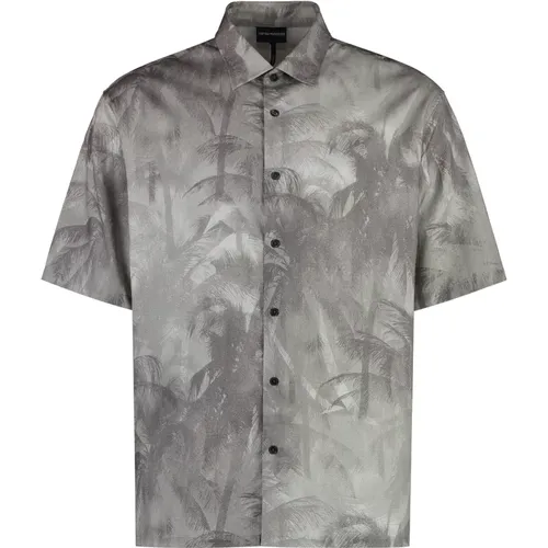 Printed short sleeved shirt , male, Sizes: L, M, 2XL, S, XL - Emporio Armani - Modalova