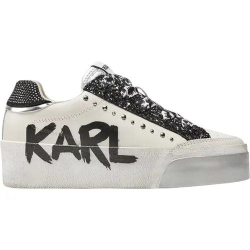 Weiße Sneakers Skool Kl60190 , Damen, Größe: 40 EU - Karl Lagerfeld - Modalova
