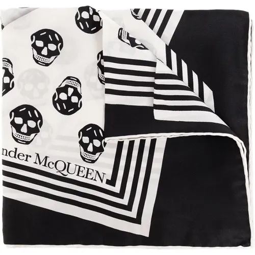 Skull Logo Silk Scarf , female, Sizes: ONE SIZE - alexander mcqueen - Modalova