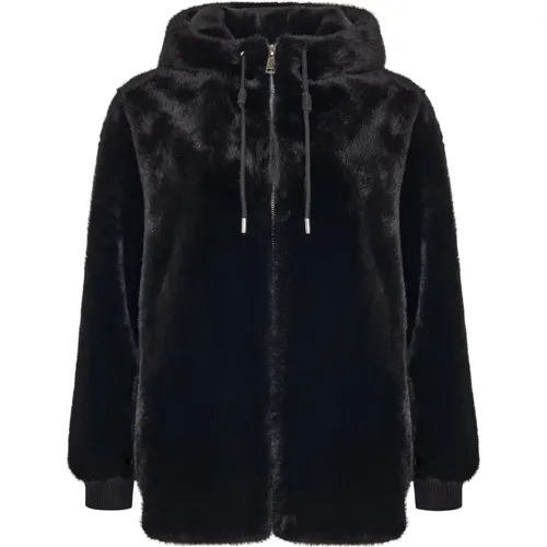 Chicer Faux Fur Coat Neve - Schwarz , Damen, Größe: M - Cesare Gaspari - Modalova