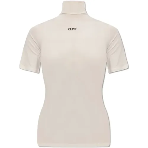 Top mit Logo , Damen, Größe: 3XS - Off White - Modalova