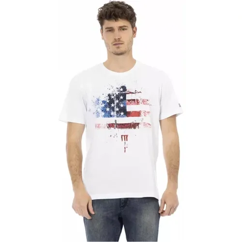 Herren Rundhals T-Shirt mit Frontdruck , Herren, Größe: M - Trussardi - Modalova