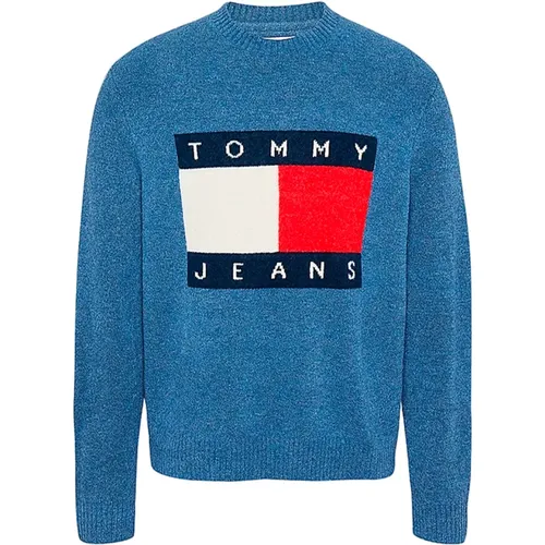 Flag Langarm Sweatshirt , Herren, Größe: S - Tommy Hilfiger - Modalova