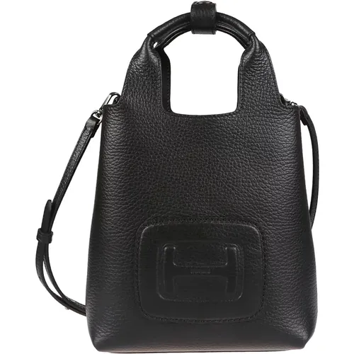 Schwarze Mini Shopping Tasche , Damen, Größe: ONE Size - Hogan - Modalova