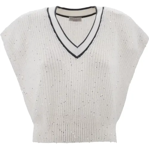 Sequin Embellished Sweaters , female, Sizes: XS - BRUNELLO CUCINELLI - Modalova
