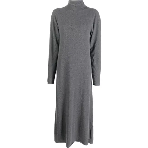 Grey Cashmere Midi Dress High Neck , female, Sizes: S, M - Jil Sander - Modalova