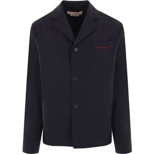 Wool Single-Breasted Jacket , male, Sizes: L, M - Marni - Modalova