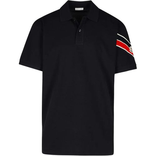 Navy Cotton Polo Shirt - Größe M - Moncler - Modalova