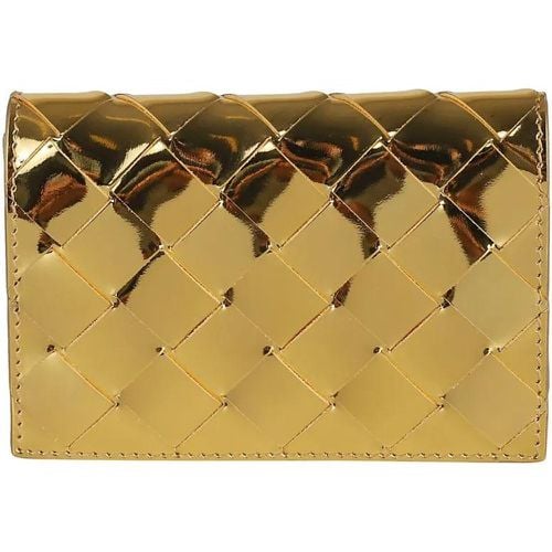 Portemonnaie - Gold Woven Leather Wallet - Gr. unisize - in - für Damen - Bottega Veneta - Modalova