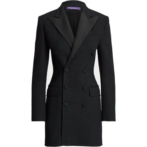 Double-Breasted Black Mini Dress With Satin Lapels - Größe 8 - Ralph Lauren - Modalova