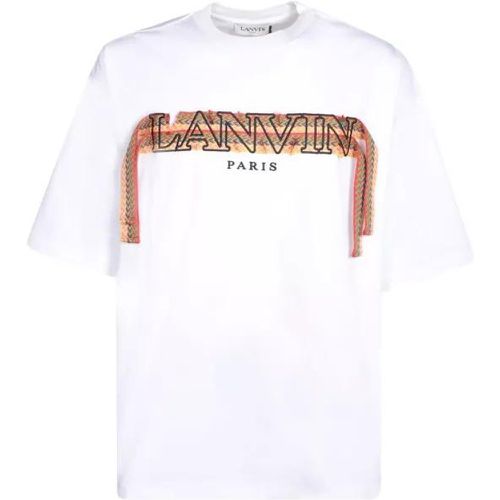 White Embroidered Logo On The Front T-Shirt - Größe S - white - Lanvin - Modalova