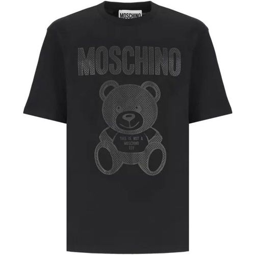 T-Shirt With Logo - Größe 46 - black - Moschino - Modalova