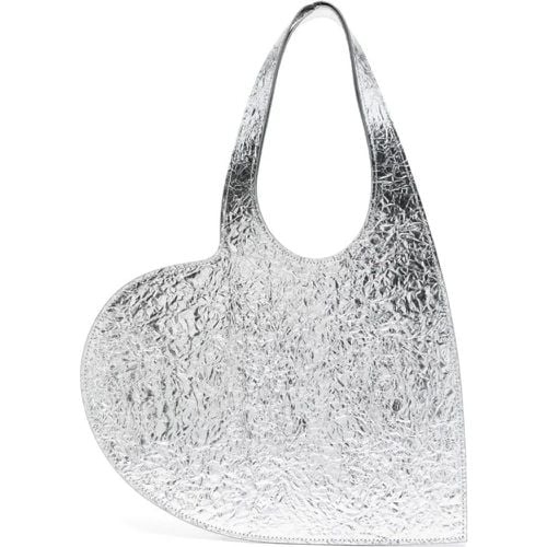 Shopper - Mini Heart Bag In Silver Metallic Leather - für Damen - Coperni - Modalova