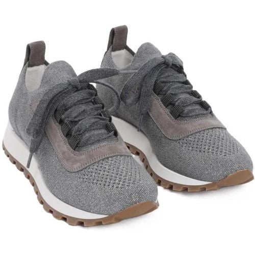 Low-Top Sneaker - Shiny Knit Sneakers - Gr. 36 (EU) - in - für Damen - BRUNELLO CUCINELLI - Modalova