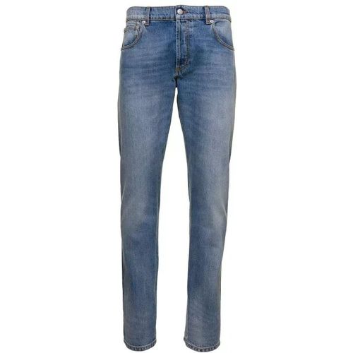 Light Blue Straight Five-Pockets Jeans In Cotton D - Größe 46 - blue - alexander mcqueen - Modalova