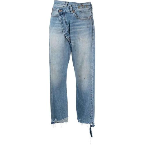 Off-Centre Distressed Denim Trousers - Größe 26 - R13 - Modalova