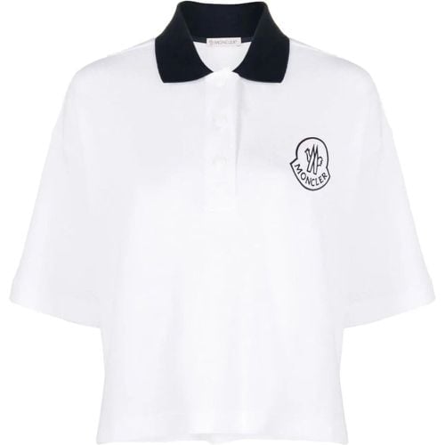 Logo Embroidered Short-sleeved Polo Shirt - Größe L - Moncler - Modalova