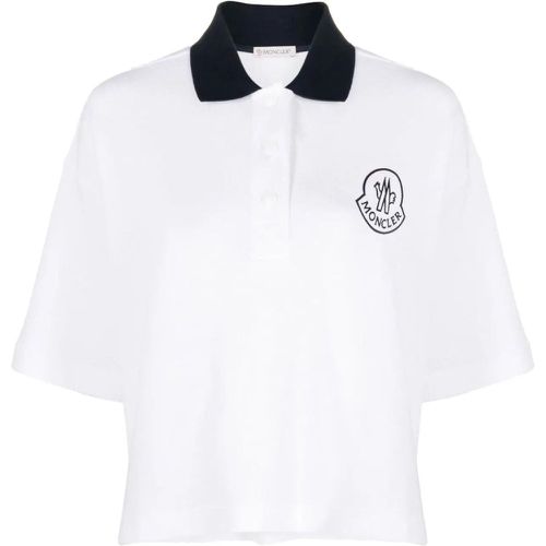 Logo Embroidered Short-sleeved Polo Shirt - Größe M - Moncler - Modalova