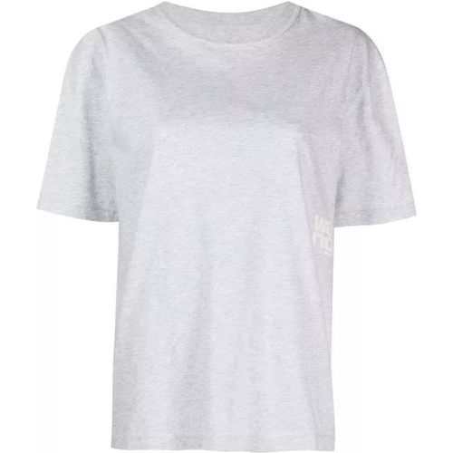 Logo-Print Grey Cotton T-Shirt - Größe S - gray - alexander wang - Modalova
