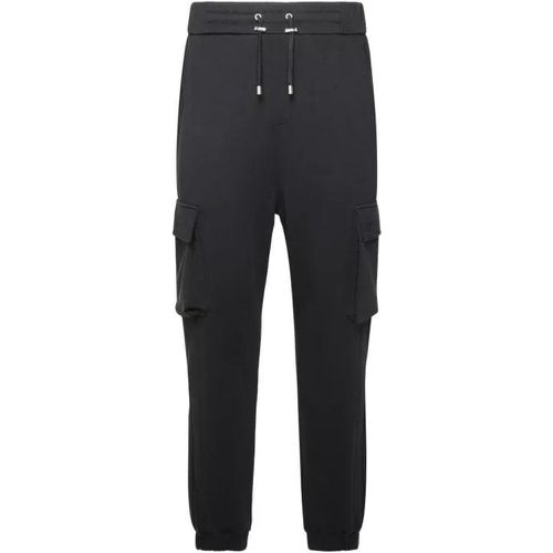 Black Cotton Jogging Pants - Größe L - black - Balmain - Modalova