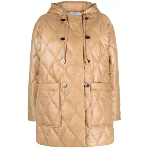 Quilted Hooded Jacket - Größe 36 - brown - Ganni - Modalova