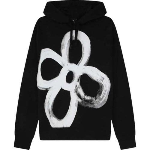 Sweat noir capuche Big Fleur Blanche Tagu�e M2R - Größe L - Paul Smith - Modalova