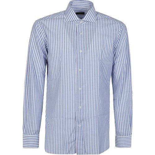 Neck Shirt White - Größe 44 - Barba Napoli - Modalova