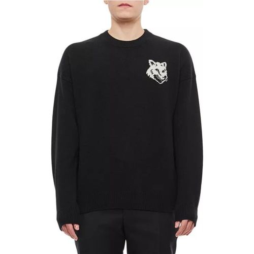 Fox Head Intarsia Comfort Jumper - Größe M - Maison Kitsune - Modalova