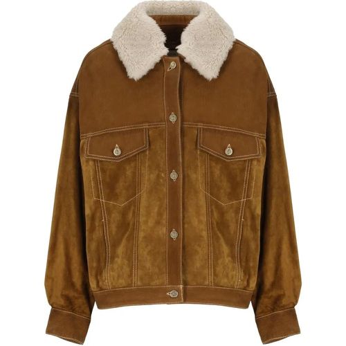 Brown Leather Jacket - Größe 38 - braun - Golden Goose - Modalova