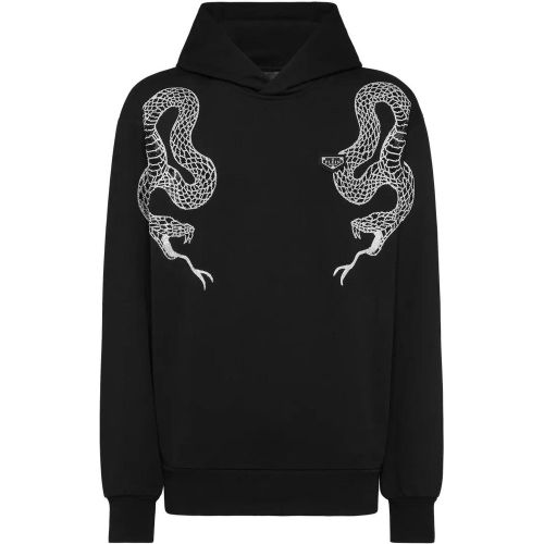 Kapuzen-Sweatshirt Snake Mit Schmucksteinen - Größe L - Philipp Plein - Modalova