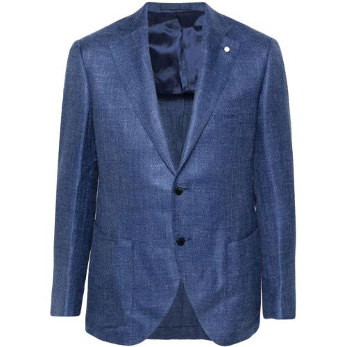 Blue Wool Jacket - Größe 54 - Luigi Bianchi - Modalova