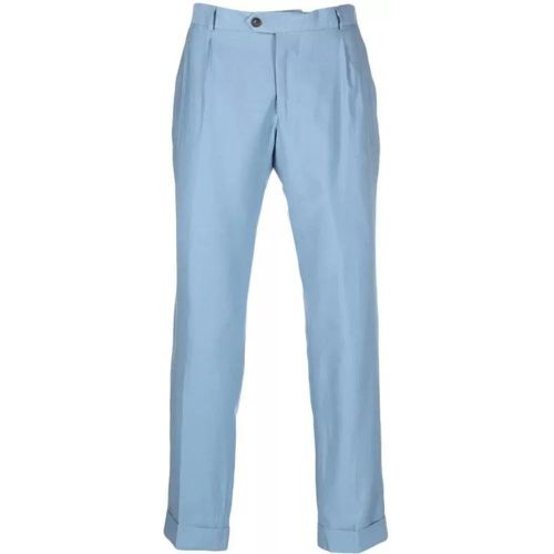 Straight Leg Tailored Trousers With Pressed Crease - Größe 50 - blue - Reveres 1949 - Modalova