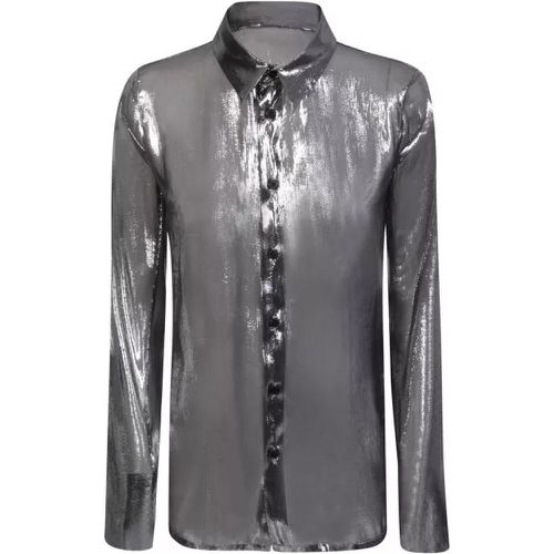 Semi-Sheer Shirt With Metalized Effect - Größe 40 - black - Sapio - Modalova