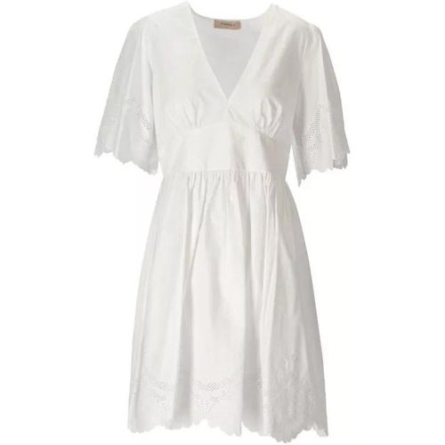 White Dress With Sangallo Embroidery - Größe 42 - white - Twin-Set - Modalova