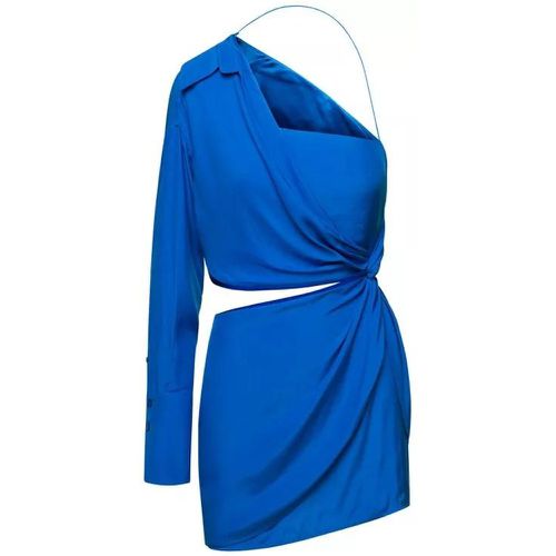 Arica' Blue One-Shoulder Draped Mini Dress With Cu - Größe M - blue - Gauge81 - Modalova