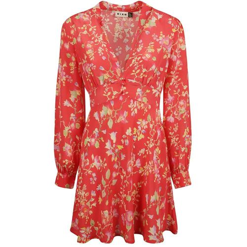 Coral Pink Silk Crepe De Chine Dress With Floral P - Größe L - Rixo - Modalova